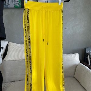 Off White Pants Yellow